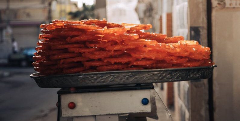 Street Food Markets - Fish next to Market Stall on Street