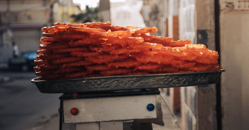 Street Food Markets - Fish next to Market Stall on Street