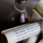 Old-World Recipes - Retro Glass Bottle and Paper Recipes on Table