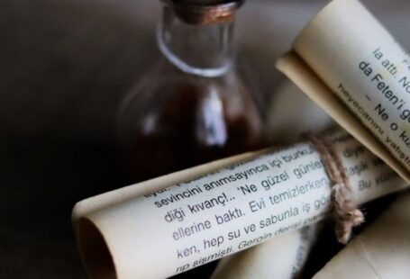 Old-World Recipes - Retro Glass Bottle and Paper Recipes on Table