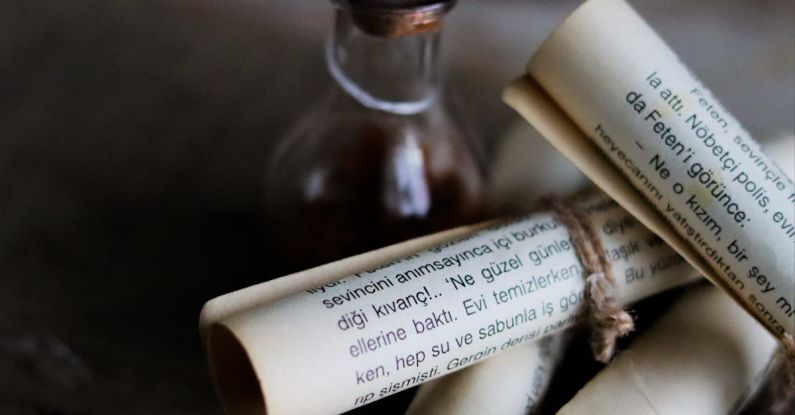 Old-World Recipes - Retro Glass Bottle and Paper Recipes on Table