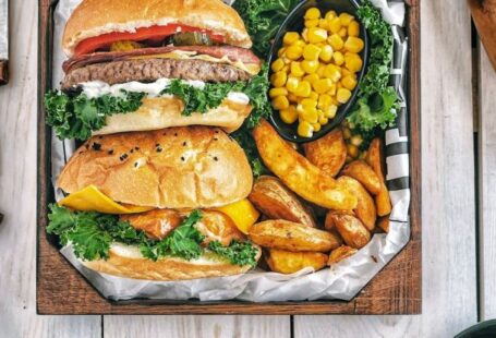 French Cooking - Burgers With Fries and Tomatoes